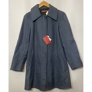 KUNA Peacoat Coat Jacket Alpaca 111 Blend Small Long New Blue Incalpaca TPX Peru
